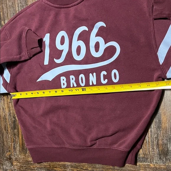 Ford Maroon Crewneck Sweatshirt with Light Blue 'Bronco 66' - Picture 9 of 9